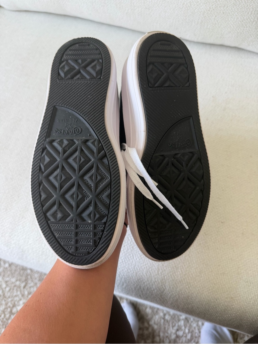 Converse Black and White High Top Platform Sneakers - Picture 7 of 7